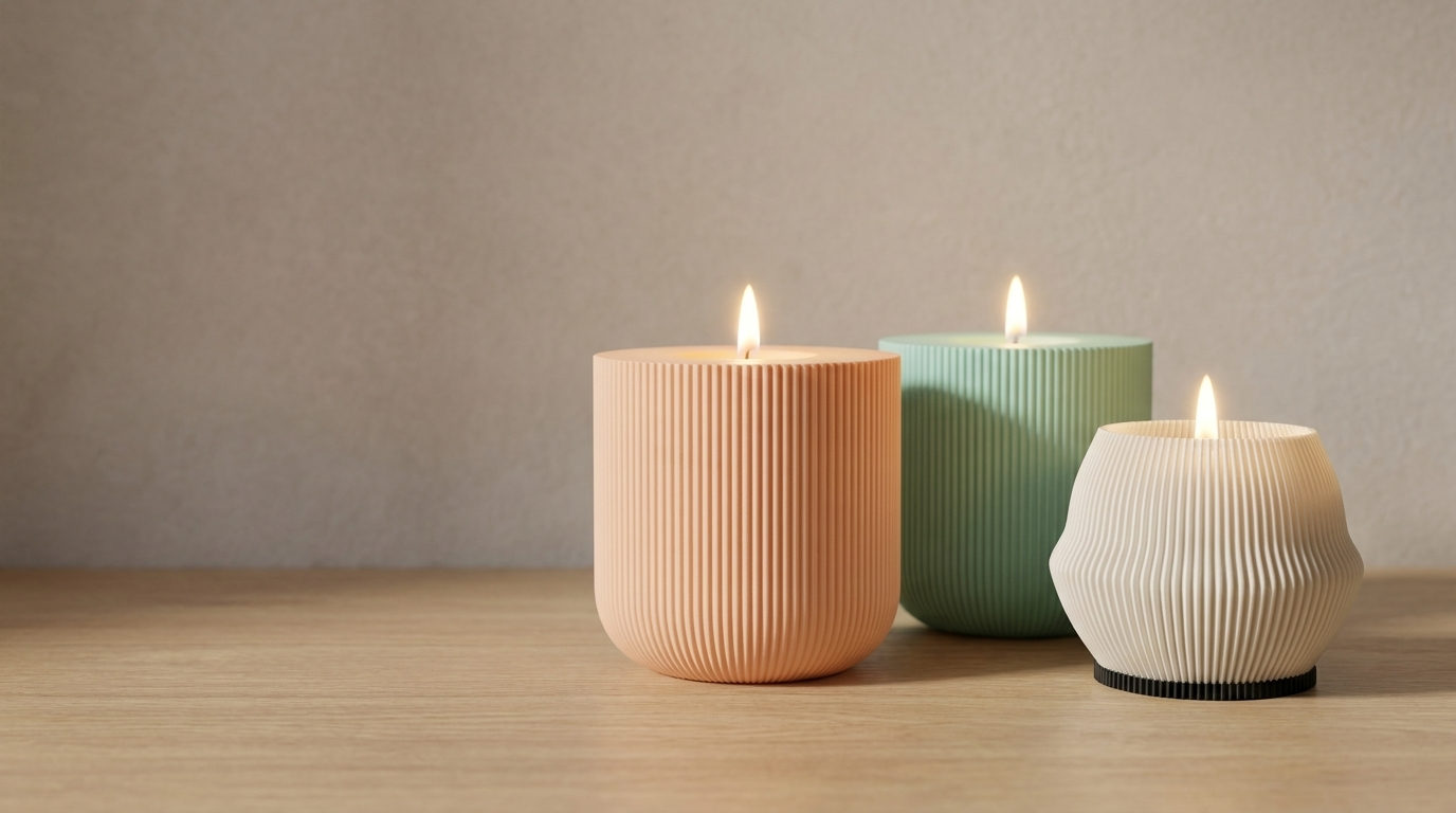 Candle Holders collection banner — three lit Vessela candle holders
