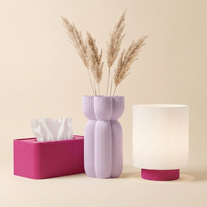 The Bedside Edit — Tissue Box, Vase & Table Lamp Set