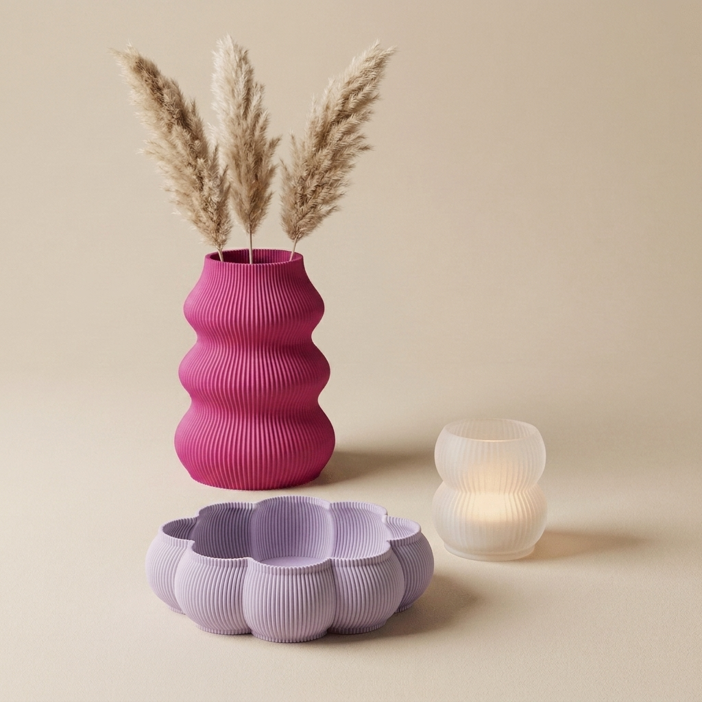 The Coffee-Table Edit in Pink Punch — magenta vase, lilac tray, glowing votive