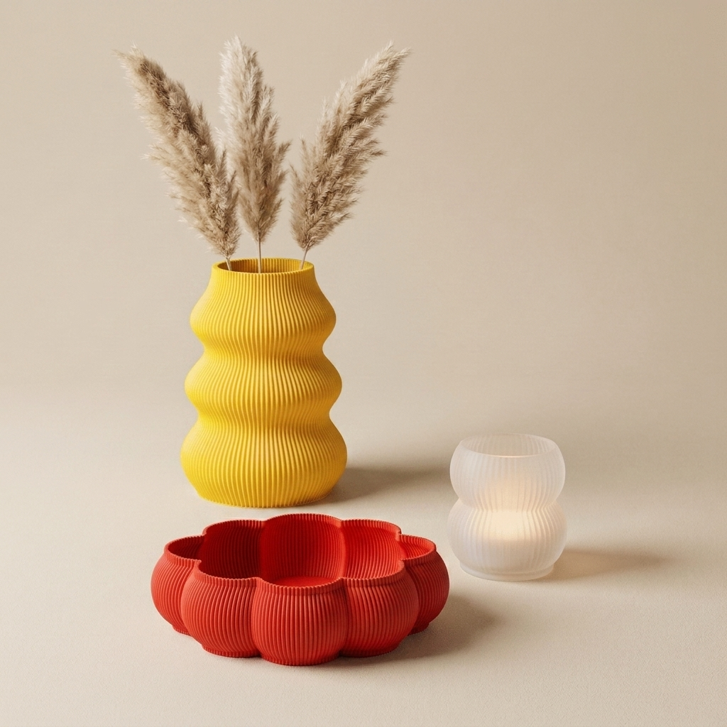 The Coffee-Table Edit in Citrus Pop — yellow vase, red tray, glowing votive