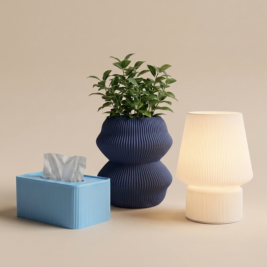 The Reading Nook — Table Lamp, Planter & Tissue Box Set