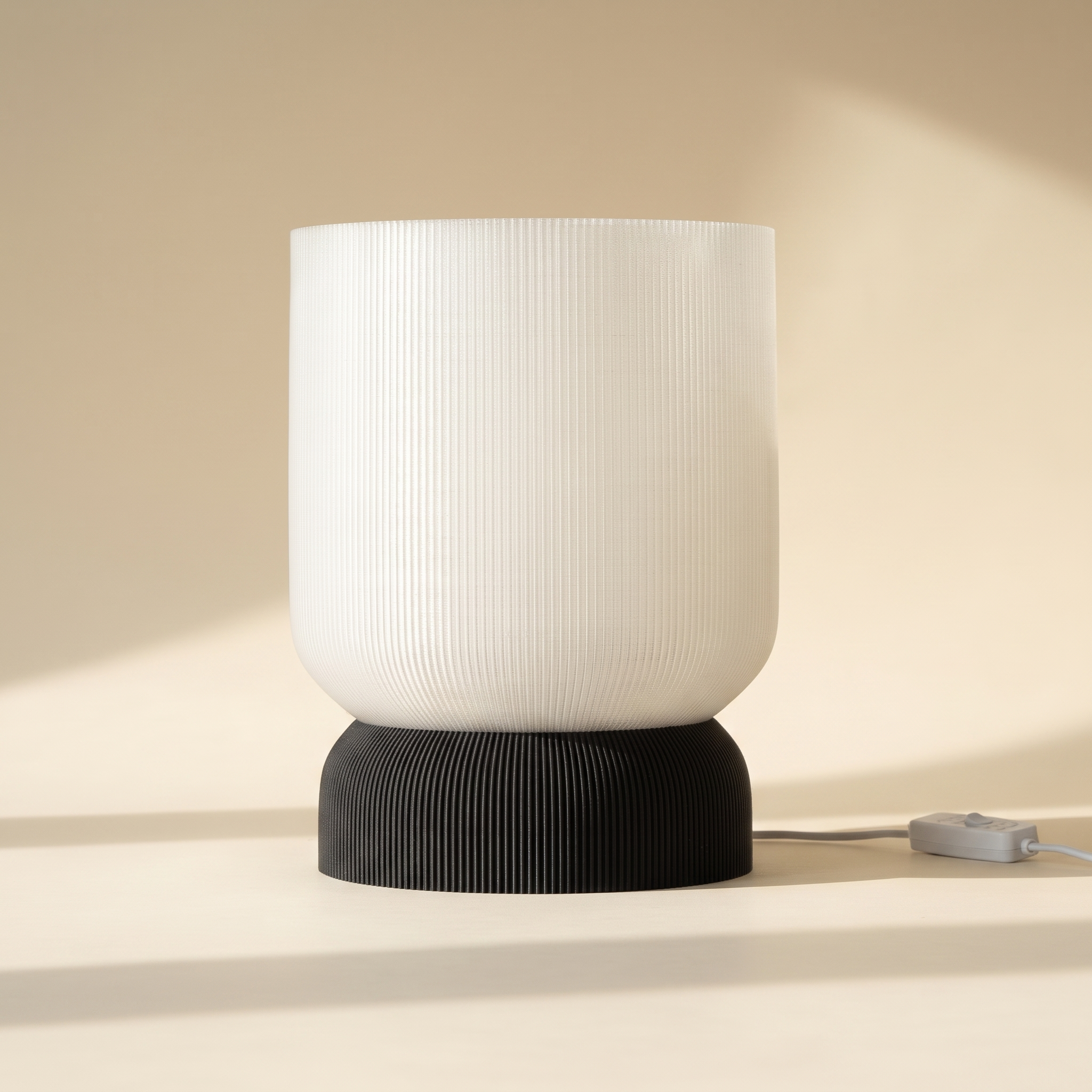 Lisboa Table Lamp Translucent shade Black base