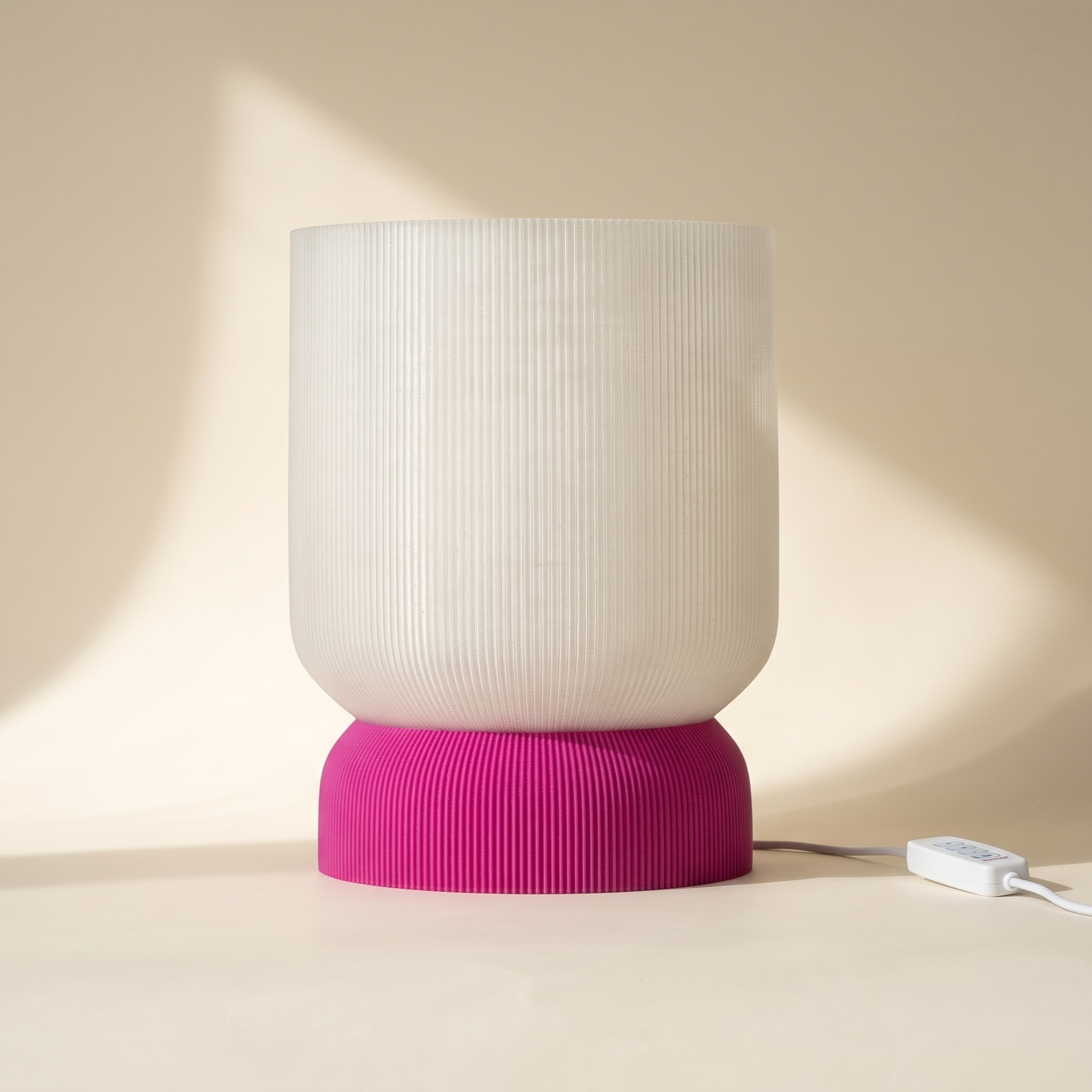Lisboa Table Lamp Translucent shade Magenta base