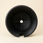 Self-Watering Insert black - top-down showing wicking cone and drainage - Vessela