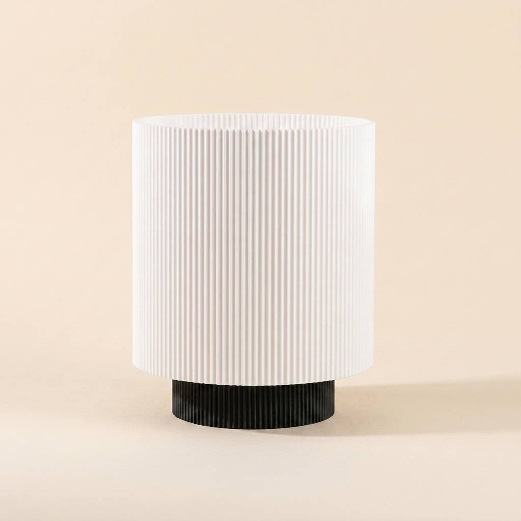 Niza Table Lamp — White shade, Black base