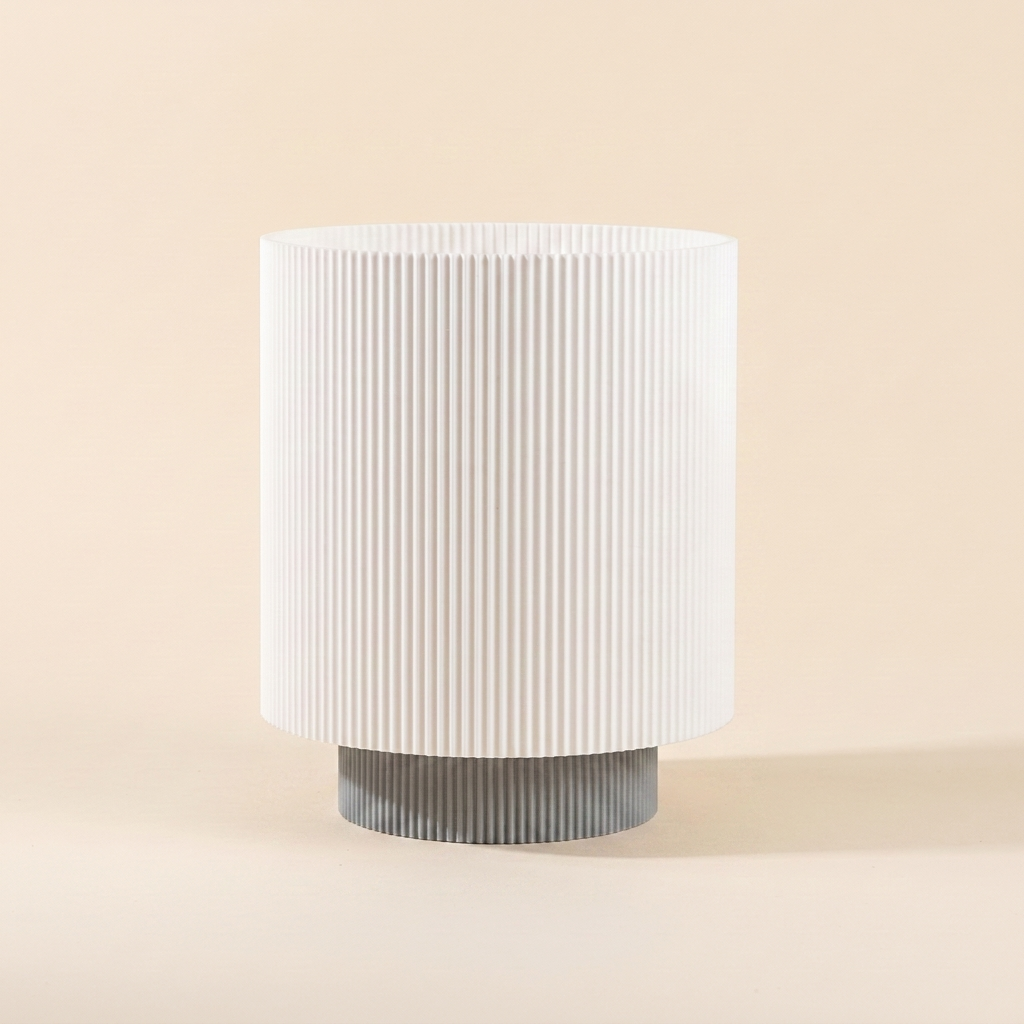 Niza Table Lamp — White shade, Grey base
