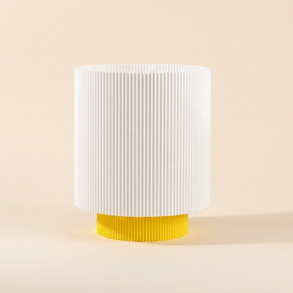 Niza Table Lamp — White shade, Yellow base