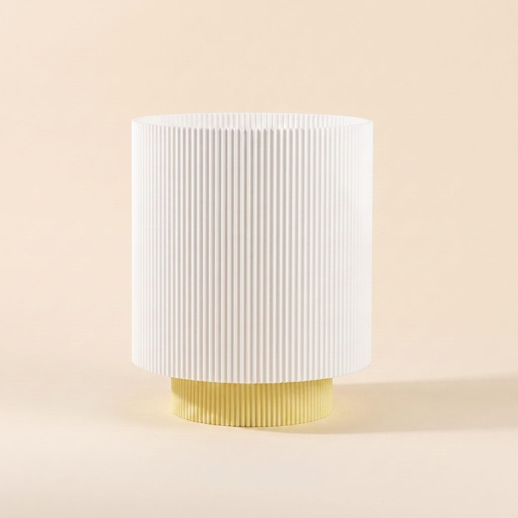 Niza Table Lamp — White shade, Almond Yellow base