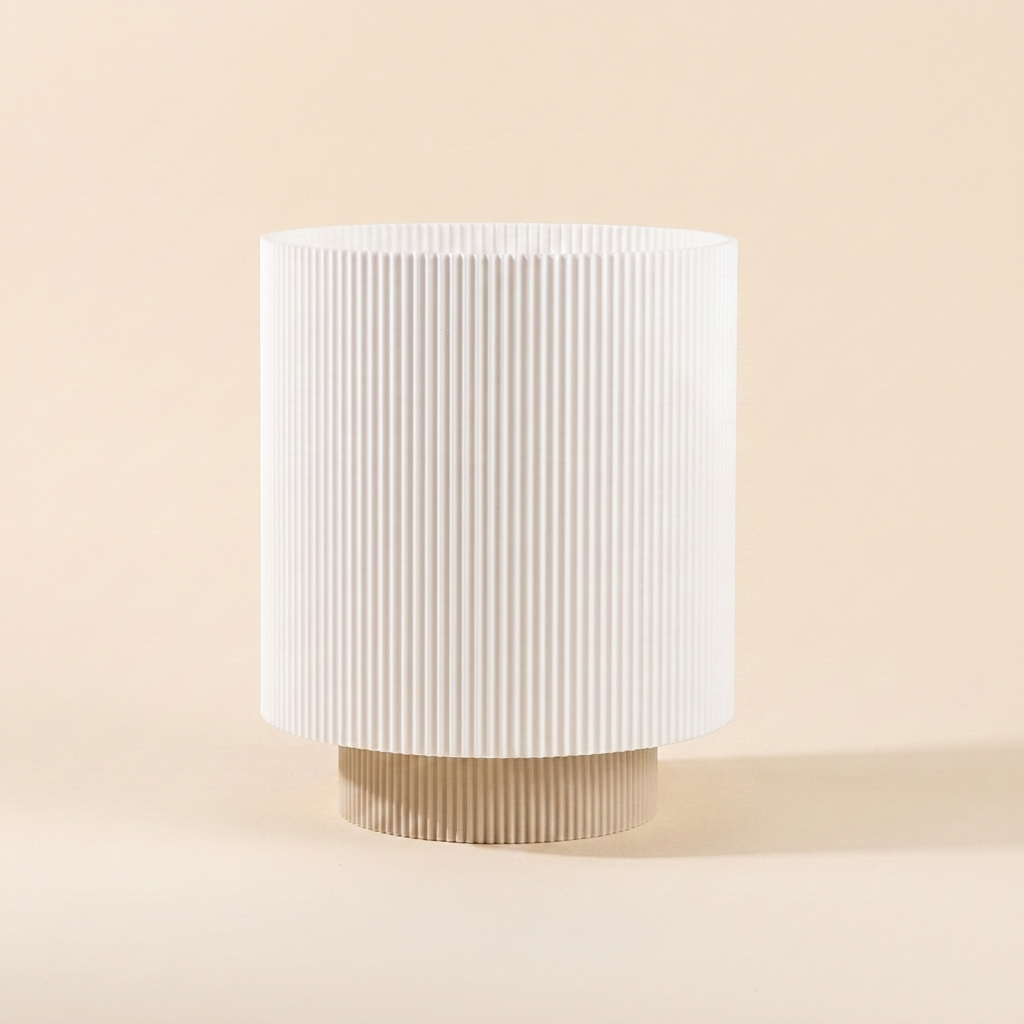 Niza Table Lamp — White shade, Khaki base