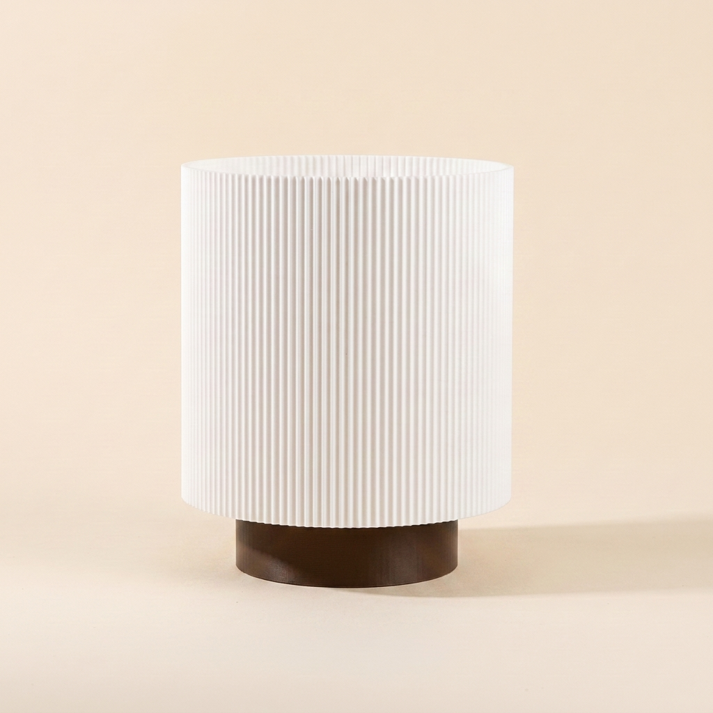 Niza Table Lamp — White shade, Brown base
