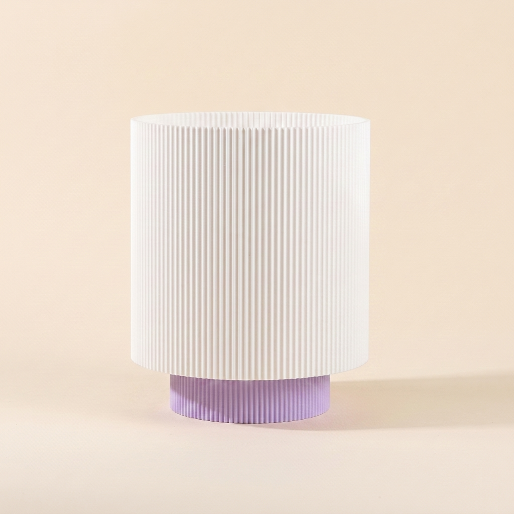 Niza Table Lamp — White shade, Lilac base