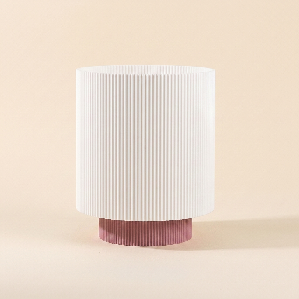 Niza Table Lamp — White shade, Morandi Purple base
