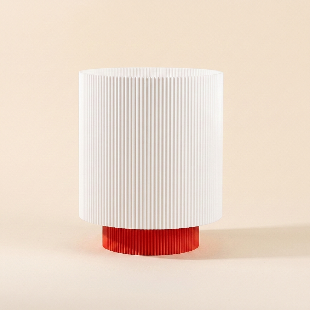 Niza Table Lamp — White shade, Red base