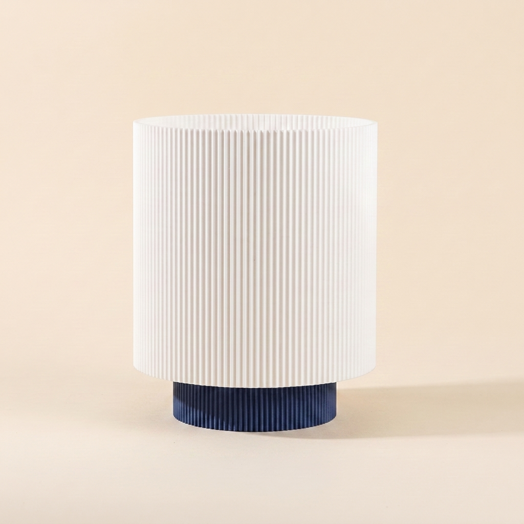 Niza Table Lamp — White shade, Navy base