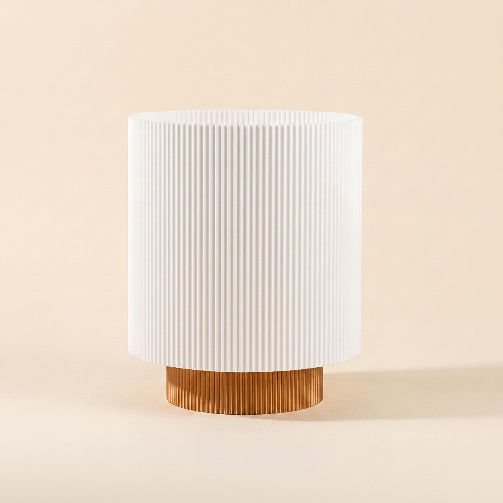 Niza Table Lamp — White shade, Copper base