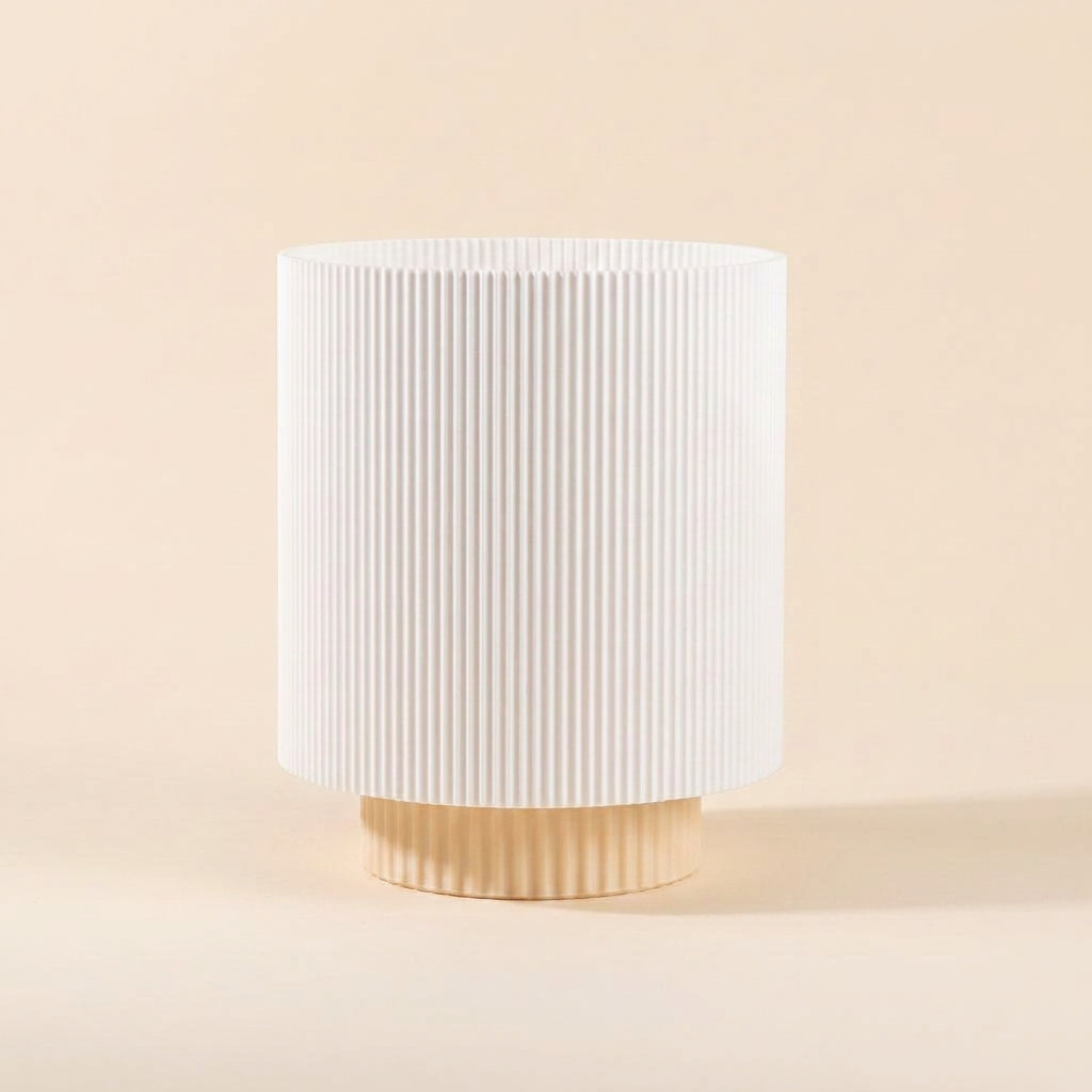 Niza Table Lamp — White shade, Skin base