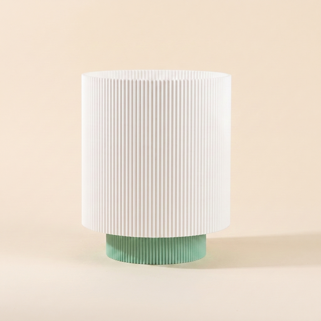 Niza Table Lamp — White shade, Mint Green base