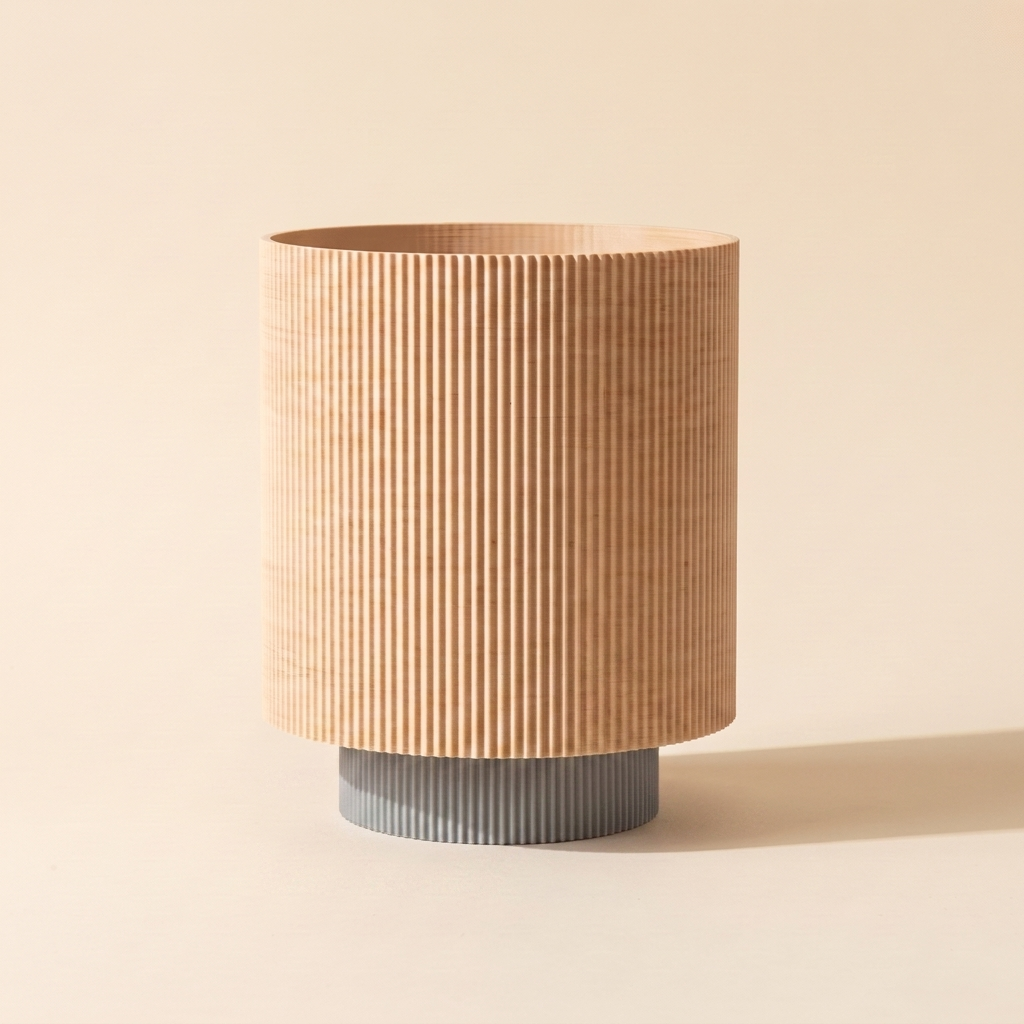 Niza Table Lamp — Natural Wood shade, Grey base