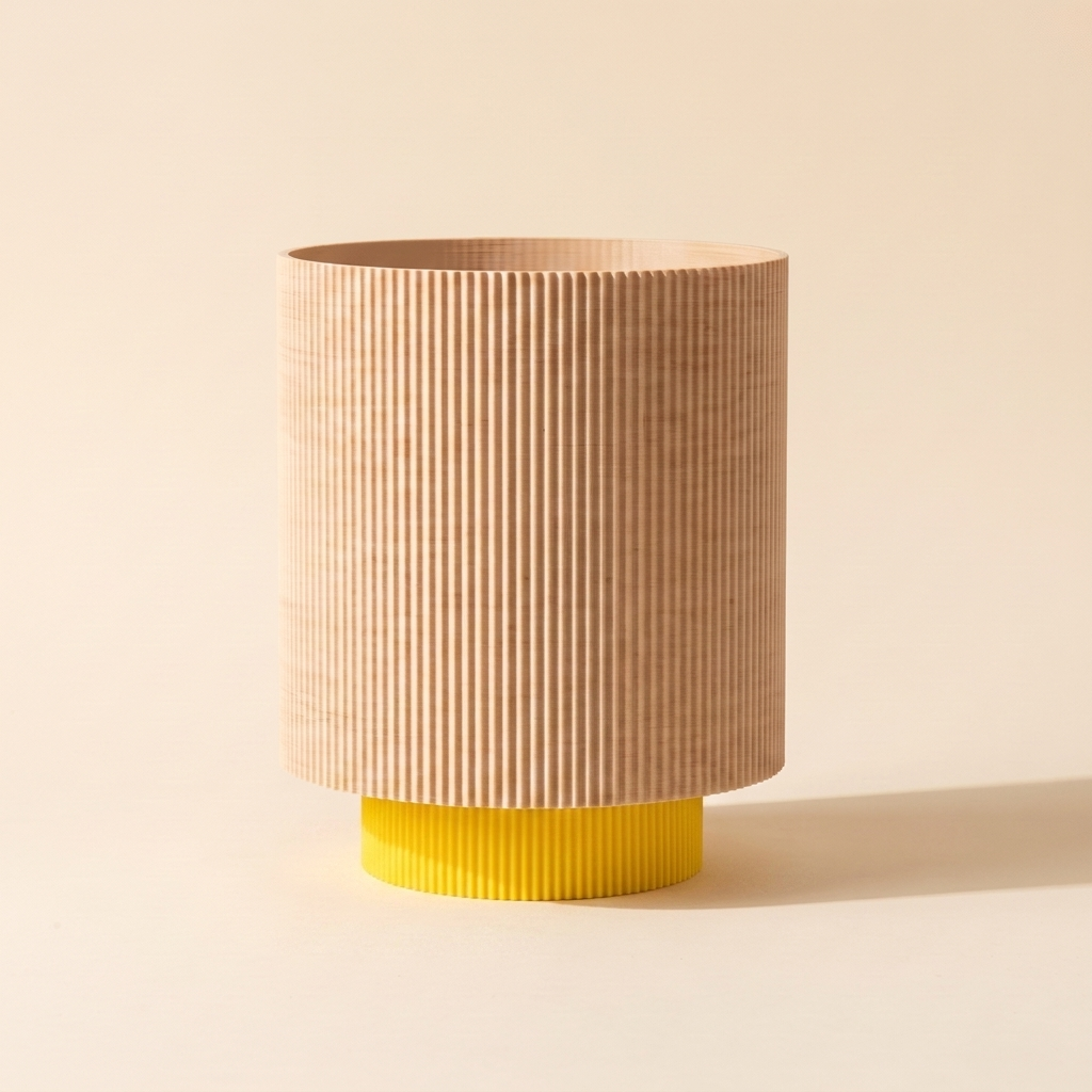 Niza Table Lamp — Natural Wood shade, Yellow base