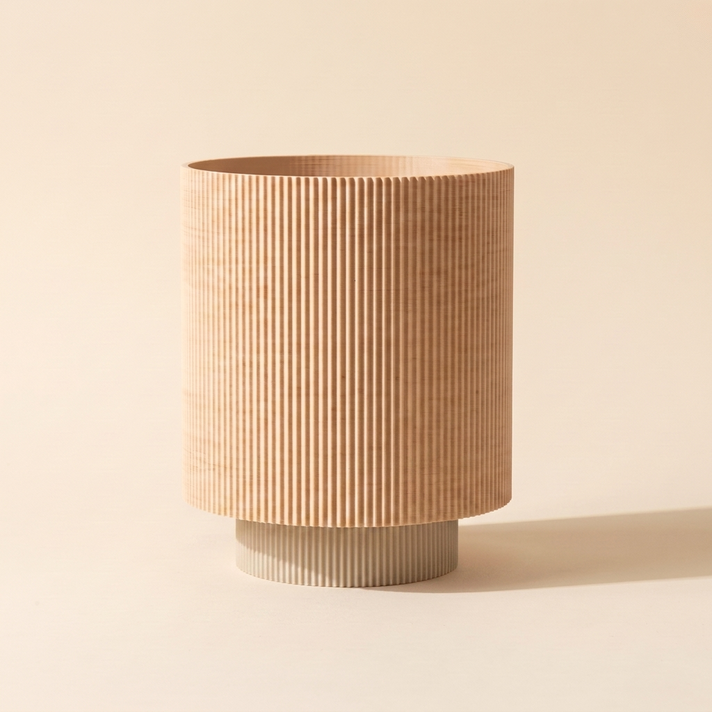 Niza Table Lamp — Natural Wood shade, Khaki base
