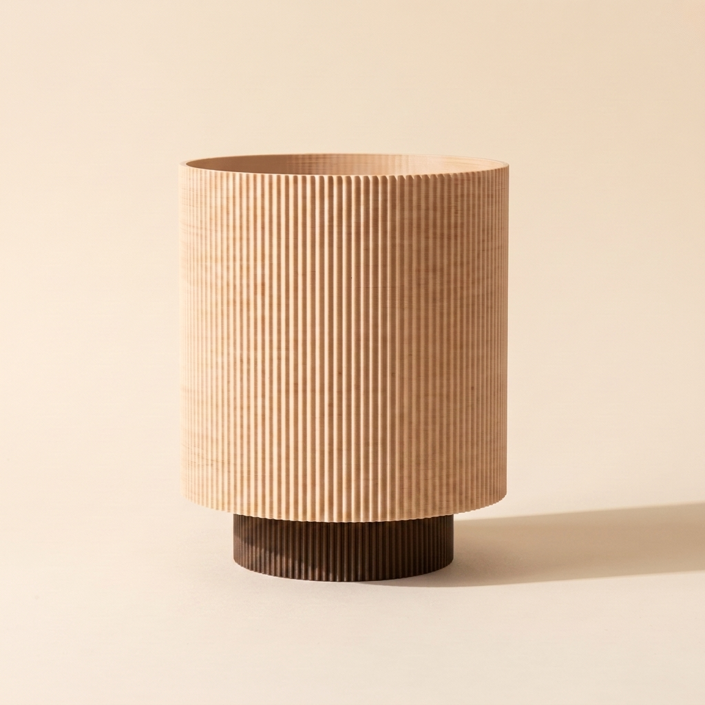 Niza Table Lamp — Natural Wood shade, Brown base