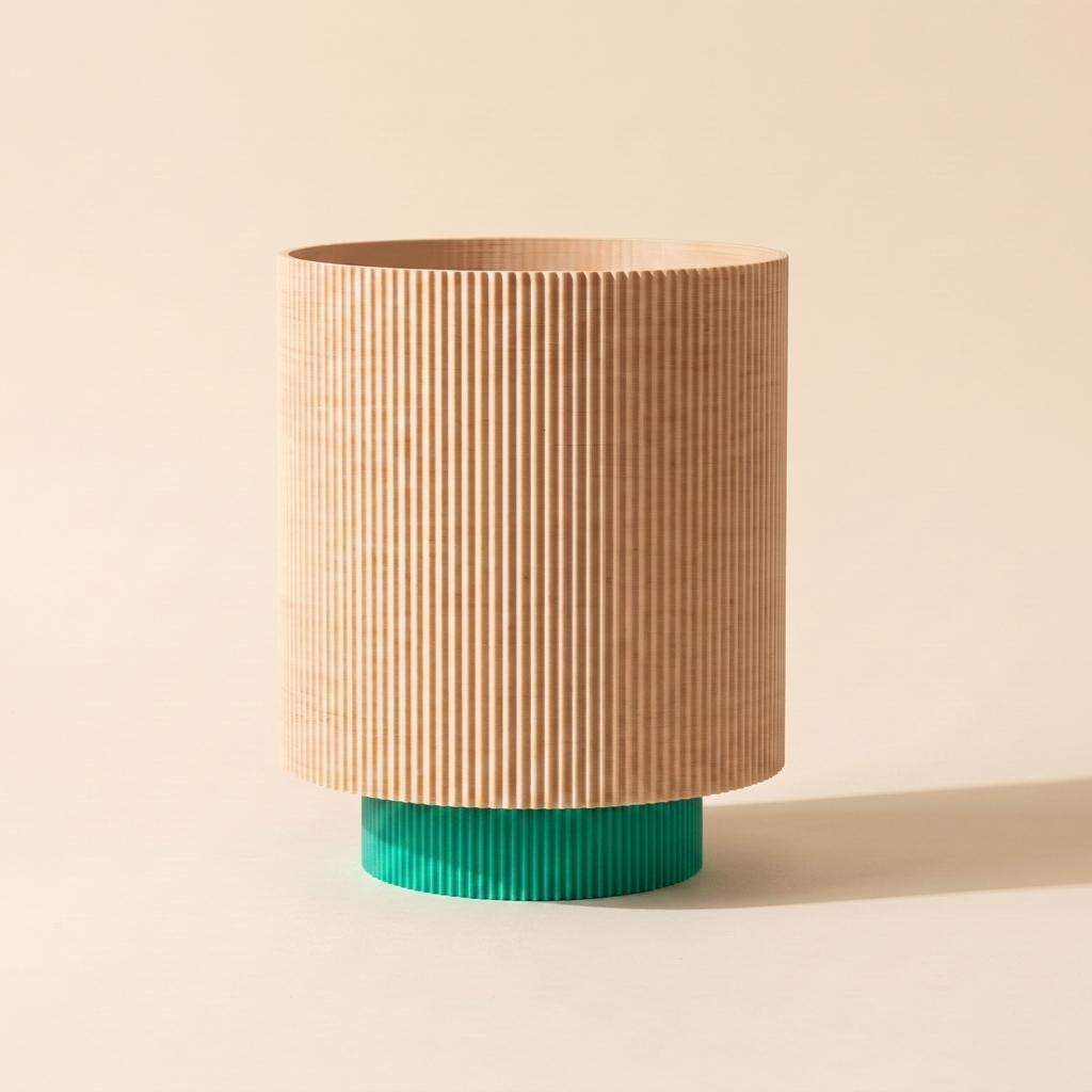 Niza Table Lamp — Natural Wood shade, Lake Green base