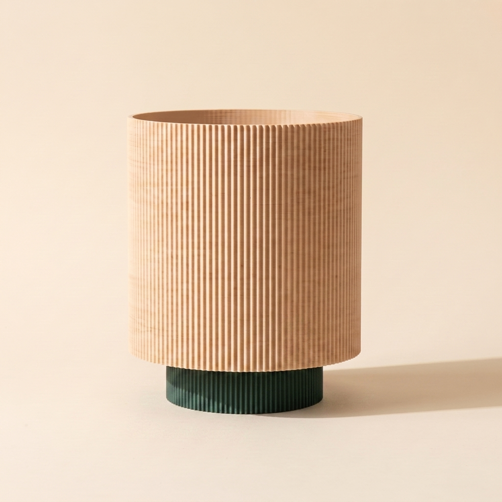 Niza Table Lamp — Natural Wood shade, Morandi Green base