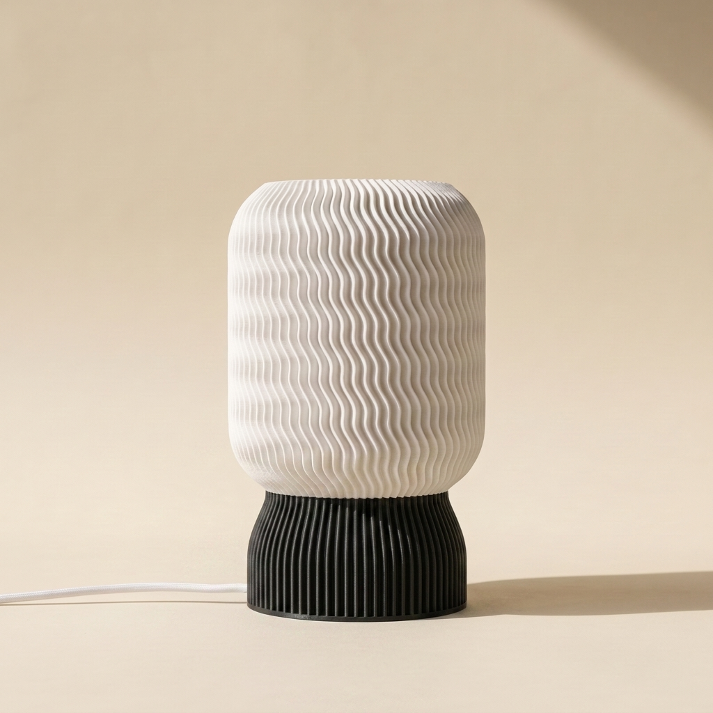 Malibu Table Lamp — White shade, Black base