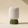 Malibu Table Lamp — White shade, Olive Green base