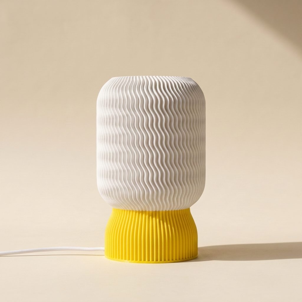 Malibu Table Lamp — White shade, Yellow base