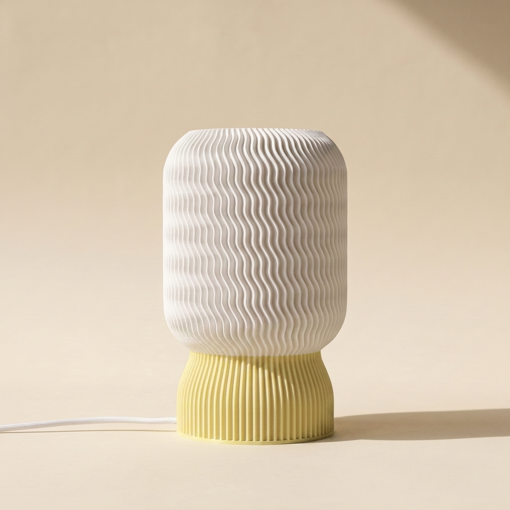 Malibu Table Lamp — White shade, Almond Yellow base