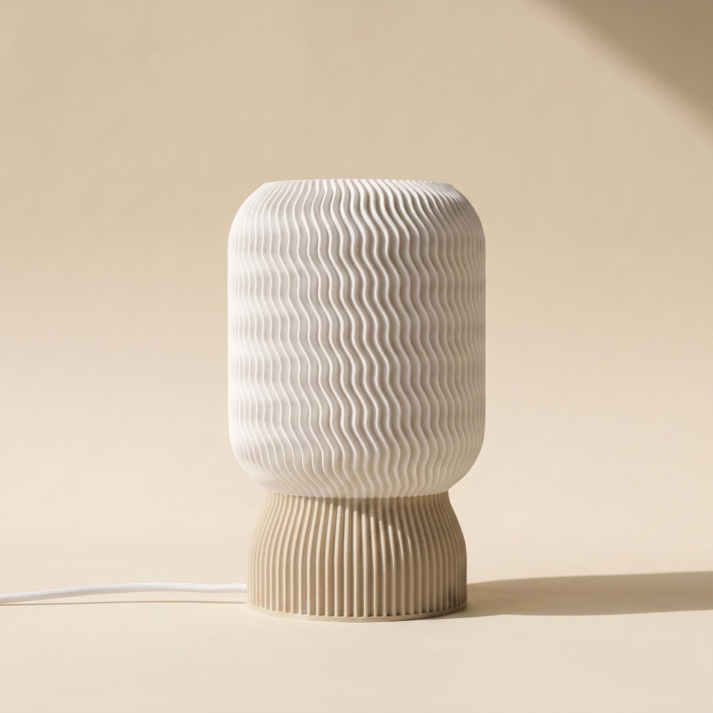 Malibu Table Lamp — White shade, Khaki base