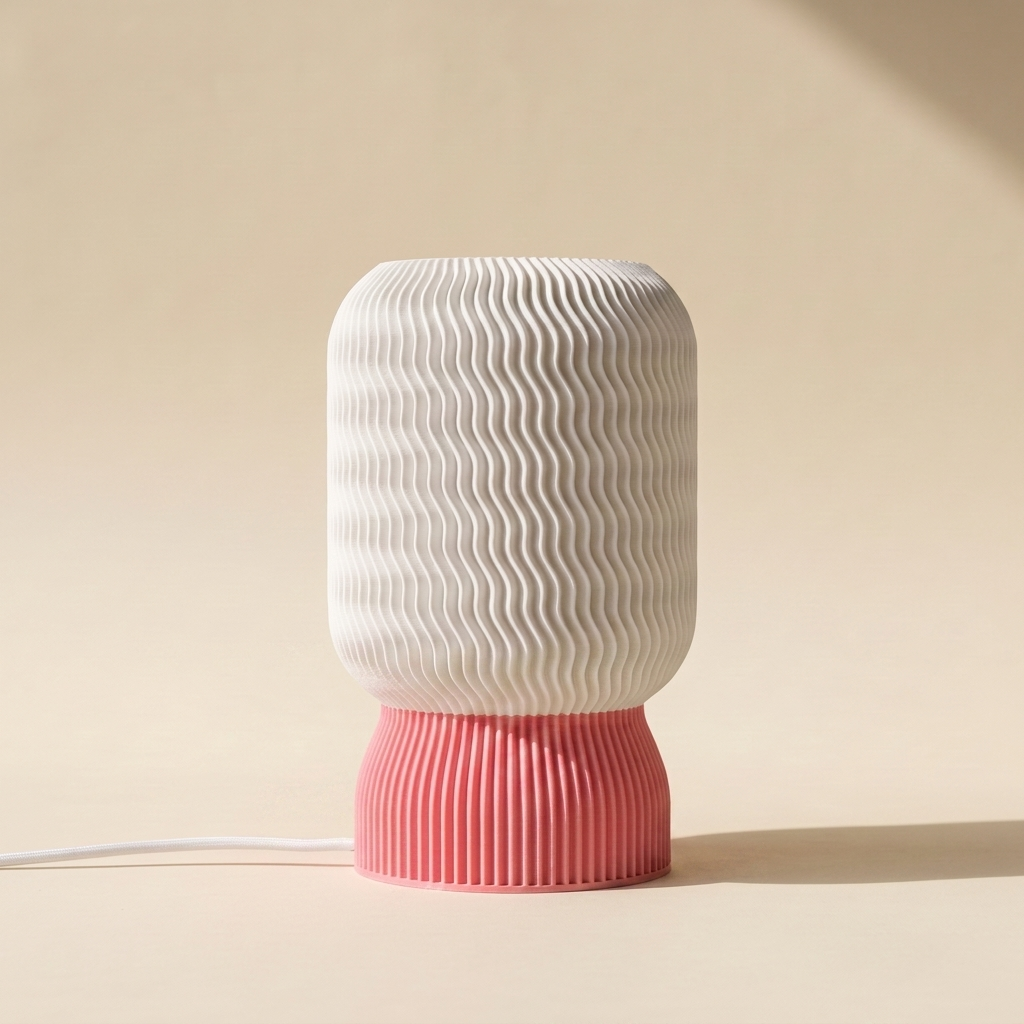 Malibu Table Lamp — White shade, Pink base