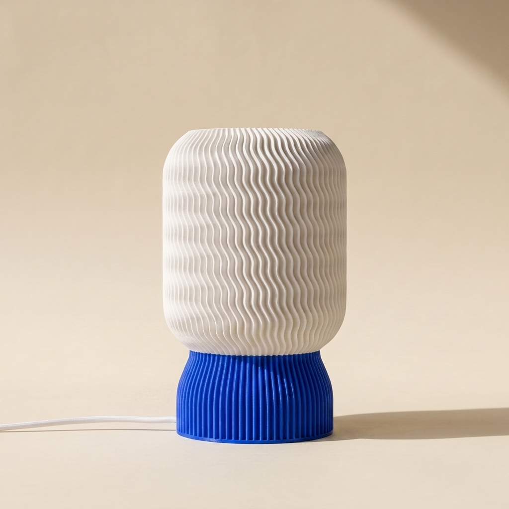 Malibu Table Lamp — White shade, Blue base