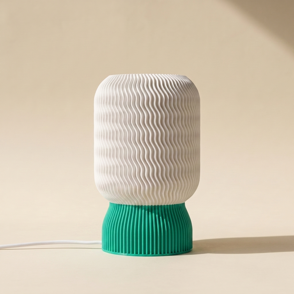 Malibu Table Lamp — White shade, Lake Green base