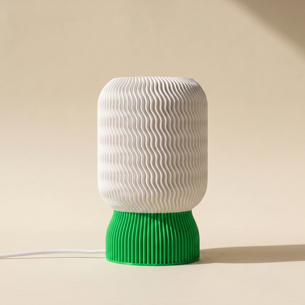 Malibu Table Lamp — White shade, Green base