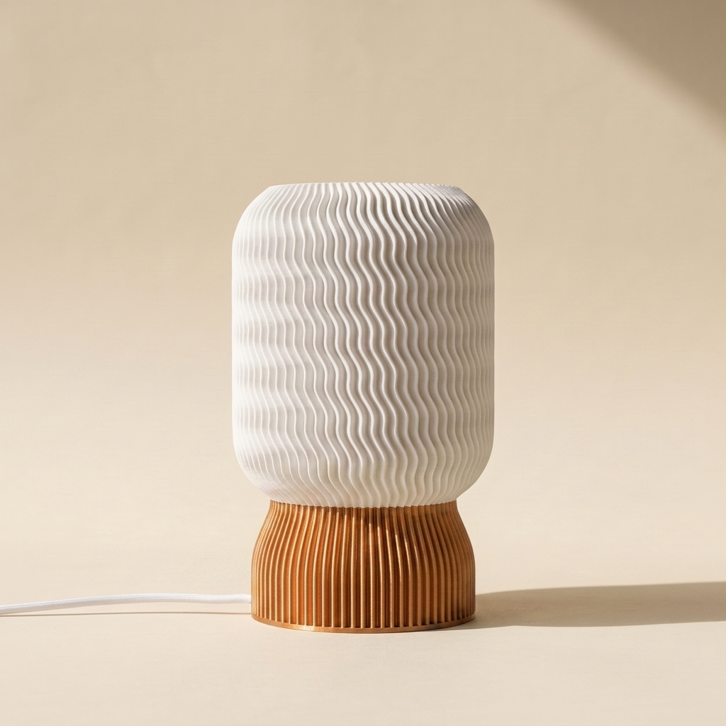 Malibu Table Lamp — White shade, Copper base