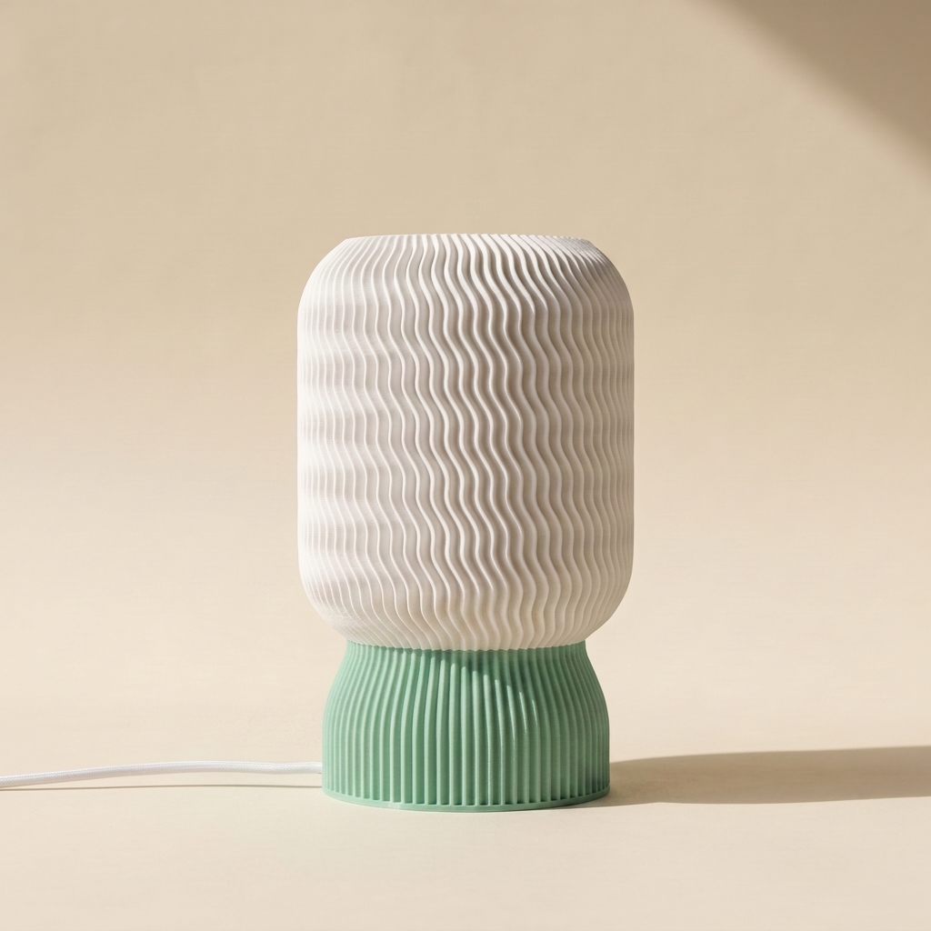 Malibu Table Lamp — White shade, Mint Green base