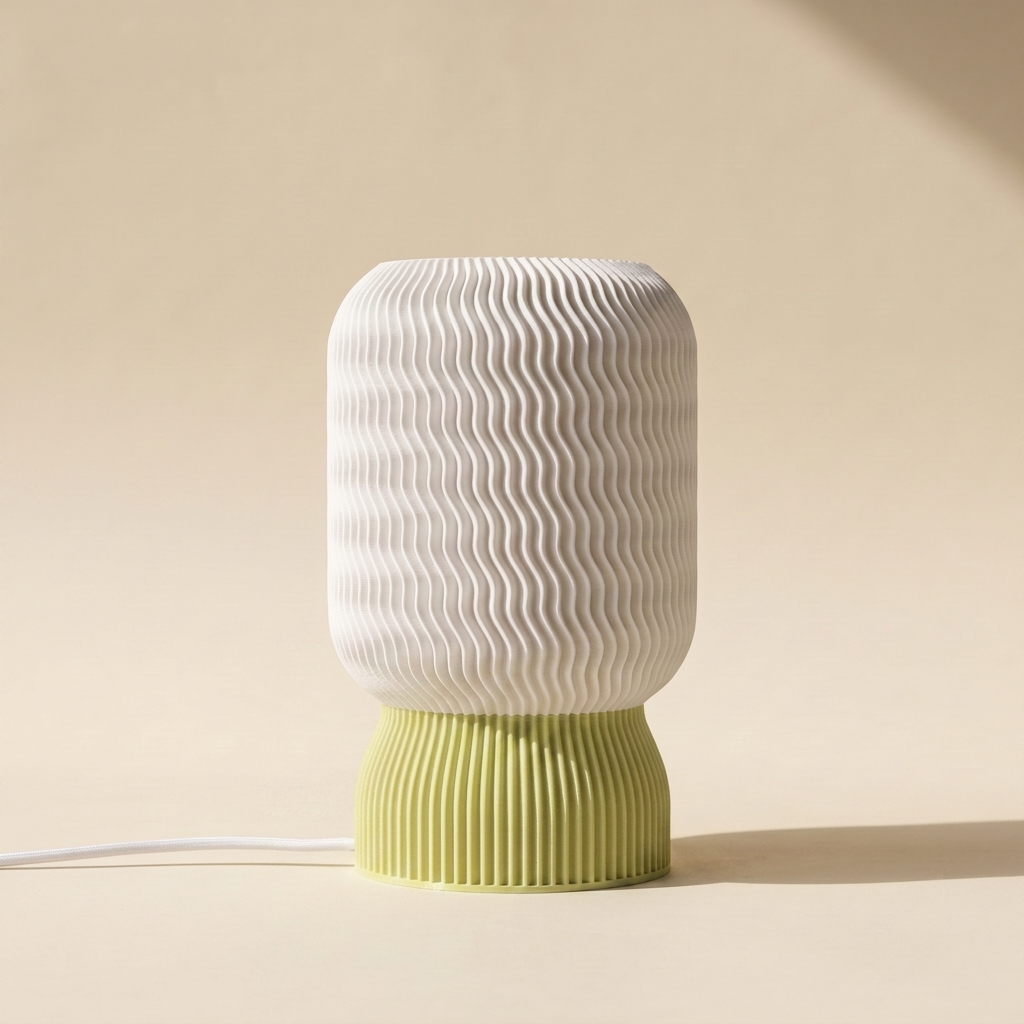Malibu Table Lamp — White shade, Matcha Green base
