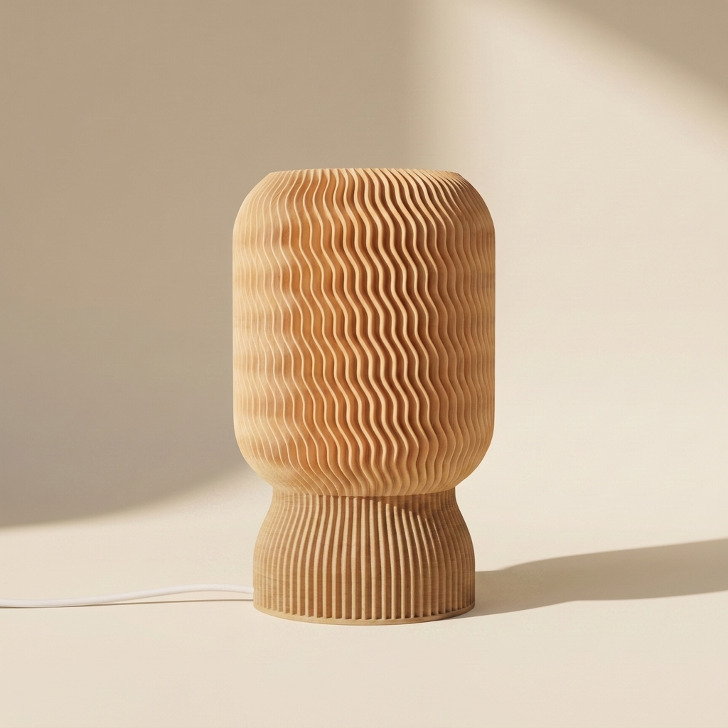 Malibu Table Lamp — Natural Wood shade, Natural Wood base
