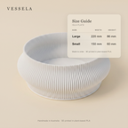 Isla Plate size guide — Small 150×60 mm, Large 220×86 mm