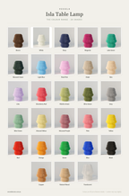 Isla Table Lamp — The Colour Range · 27 Shades