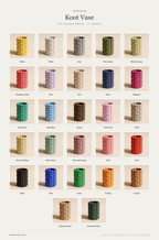 Koot Vase — The Colour Range · 27 Shades