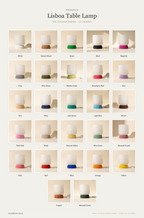 Lisboa Table Lamp — The Colour Range · 27 Shades