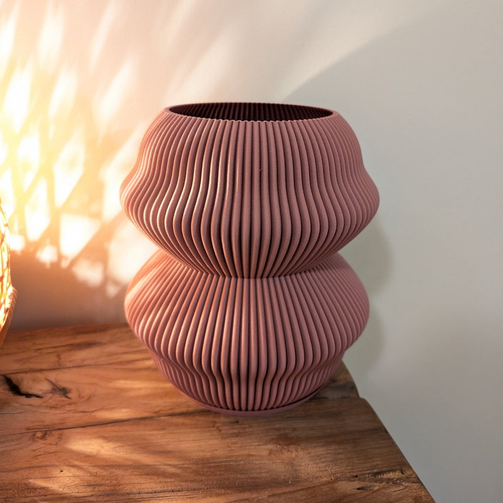 Miconos planter with flowing sculptural curves, 3D printed from plant-based PLA in Australia - view 28