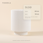 Niza Table Lamp size guide — 190 mm wide × 220 mm tall