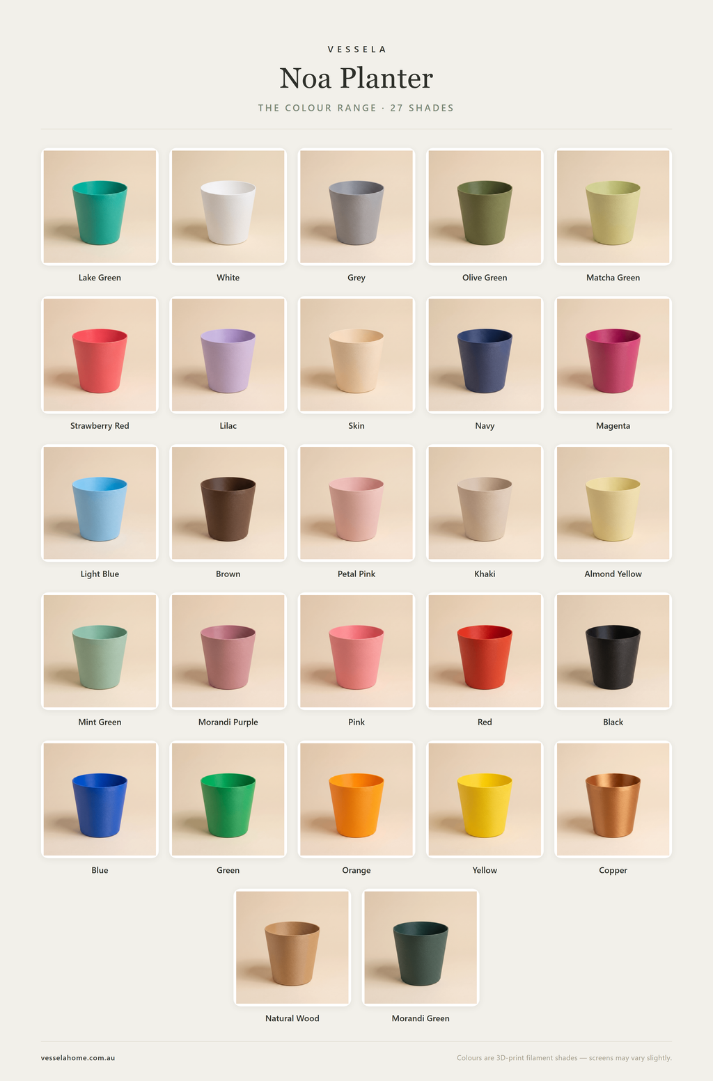 Noa Planter — The Colour Range · 27 Shades
