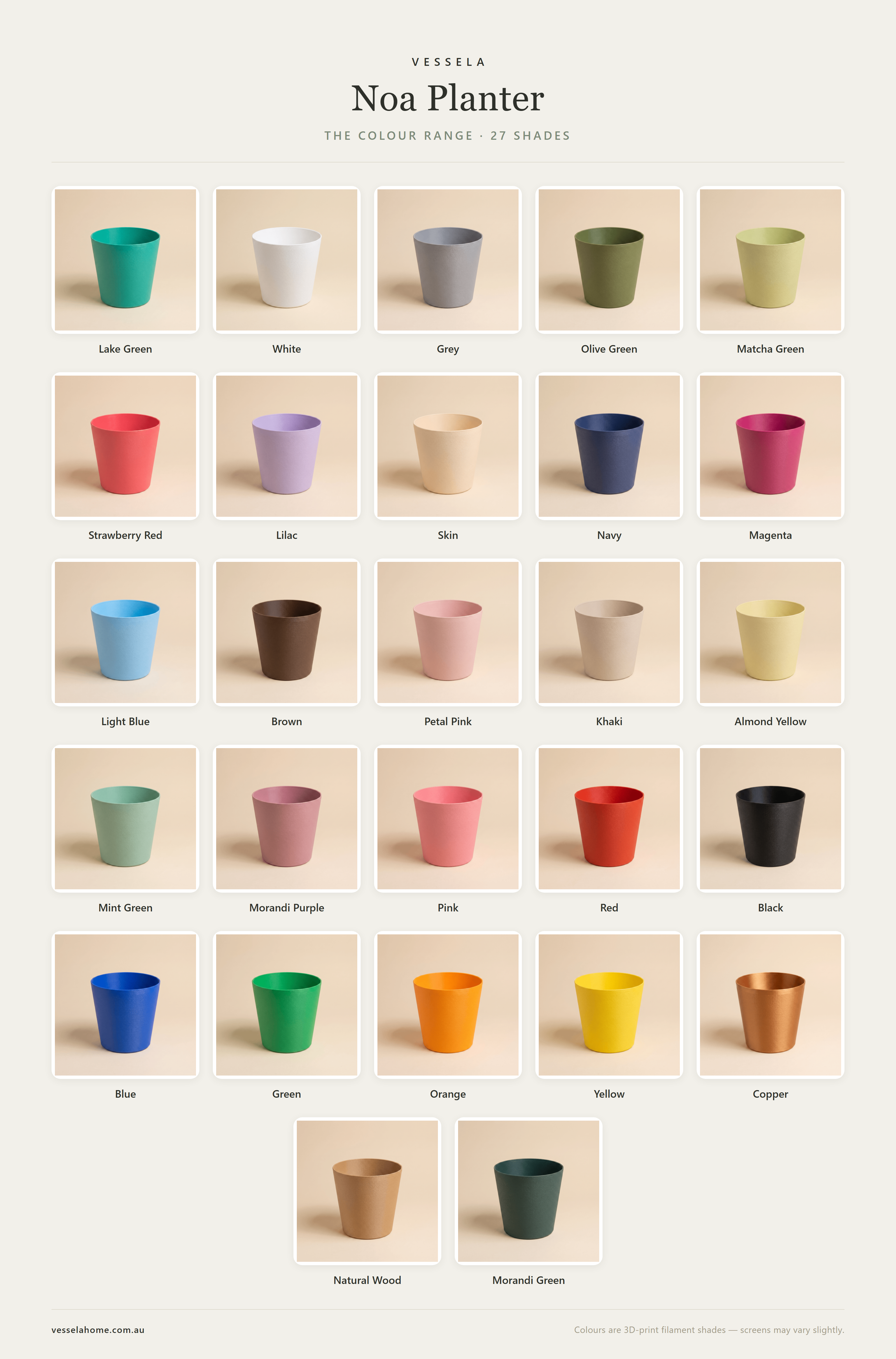 Noa Planter — The Colour Range · 27 Shades