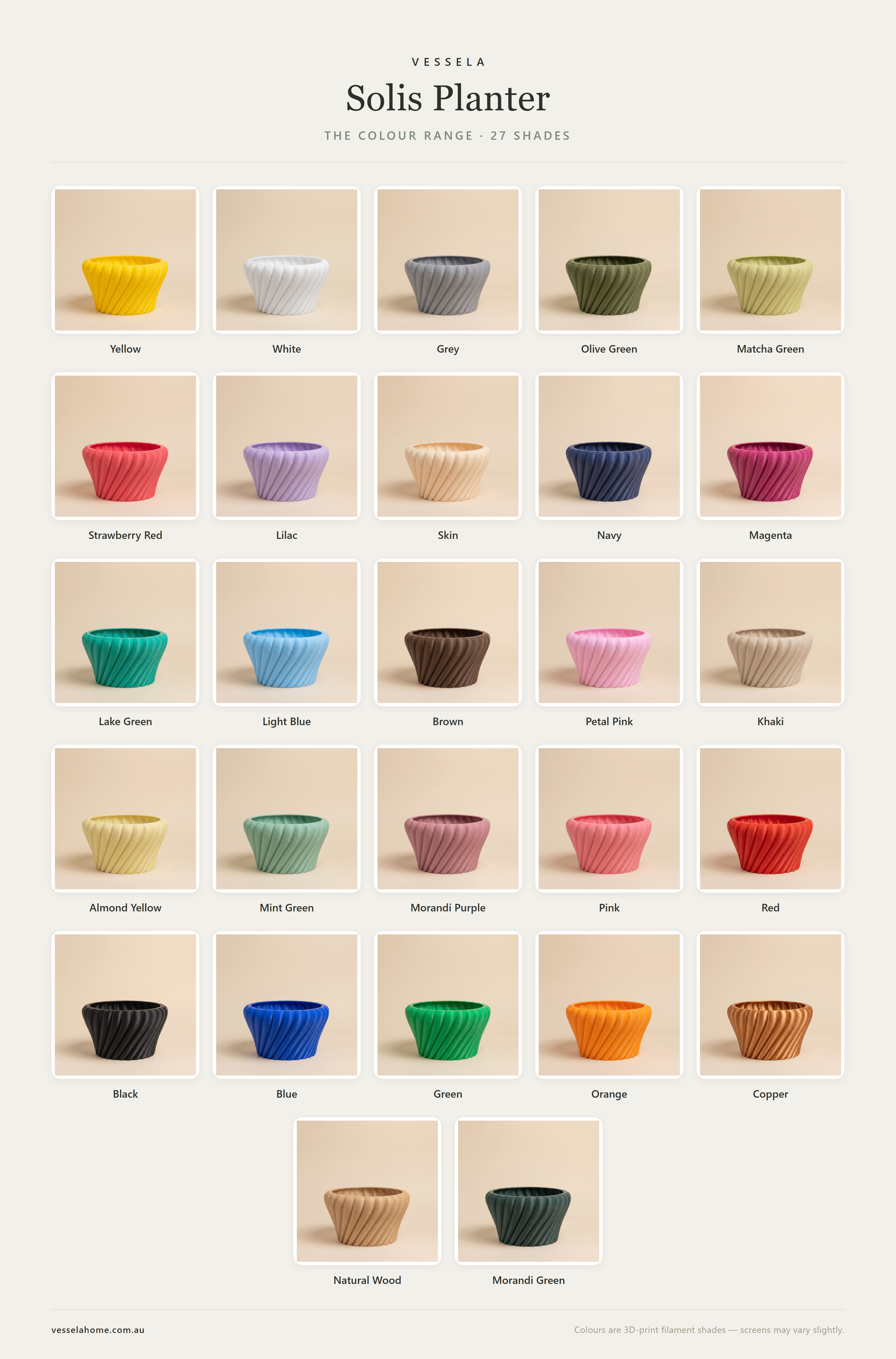 Solis Planter — The Colour Range · 27 Shades