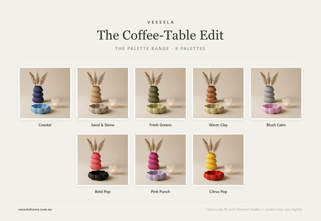 The Coffee-Table Edit — Vase, Candle Holder & Tray Set palette range